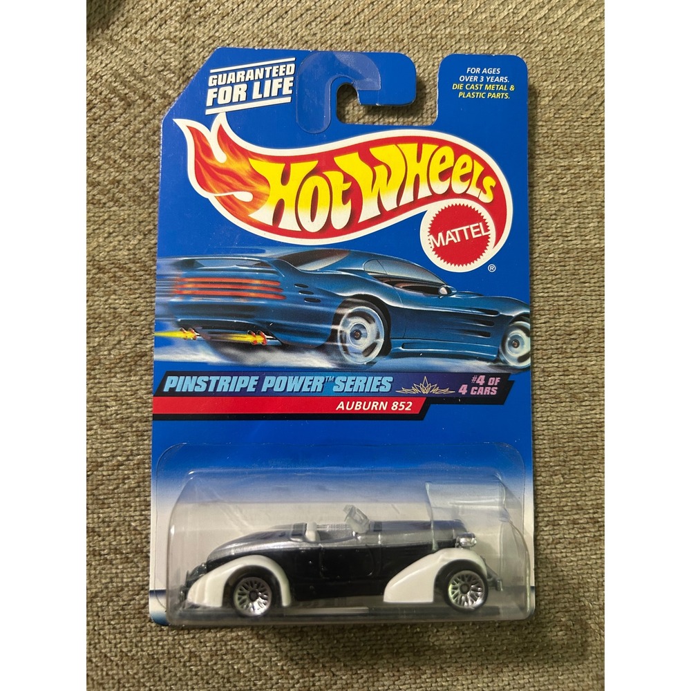 Hot Wheels Auburn 852 Pinstripe Power Series 1999 Collector 956 Black White 1:64